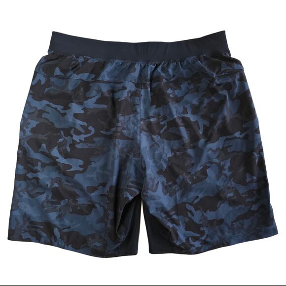 Lululemon T.H.E. Short Size XL Blue Camo Linerless 9" Lightweight Stretch Gym - Picture 2 of 8